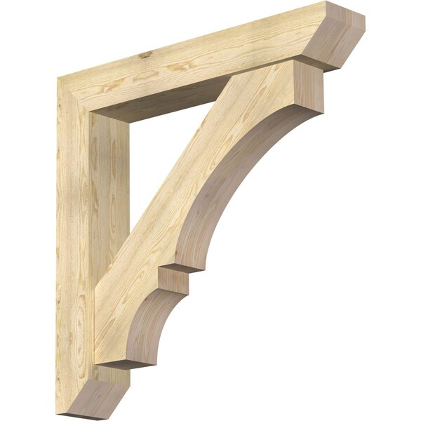 Ekena Millwork Balboa Slat Rough Sawn Bracket w/ Offset Brace, Douglas Fir, 8"W x 46"D x 46"H BKT0806X46X46BOA06RDF - main